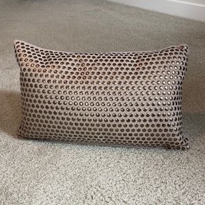 Gold Accent Studded Throw Pillow Metallic